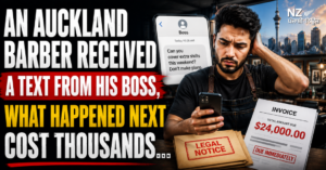 An Auckland barber received a text from his boss, what happened next cost thousands