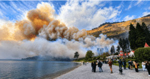 smoke visible from Queenstown